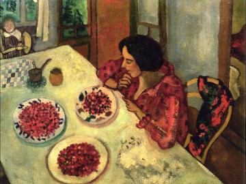  straw - Strawberries Bella and Ida at the Table contemporary Marc Chagall